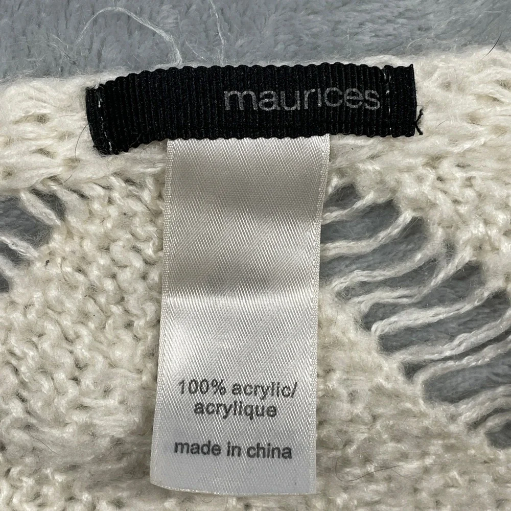 Maurices Infinity Scarf Womens OS Cream‎ White Open Knit Lattice